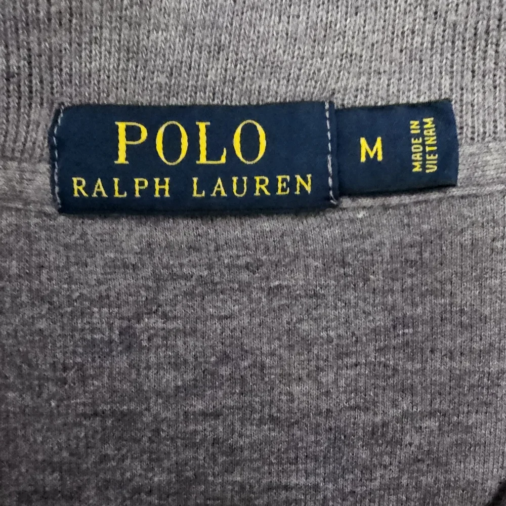 Polo Ralph Lauren Men's Purple Cotton Quarter-Zip Preppy Sweater Sz M